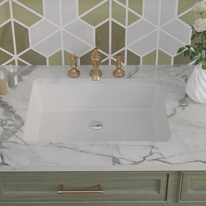 URSA 21" X 15" Rectangular Undermount Bathroom Sink, Overflow Hole With Multiple Colors