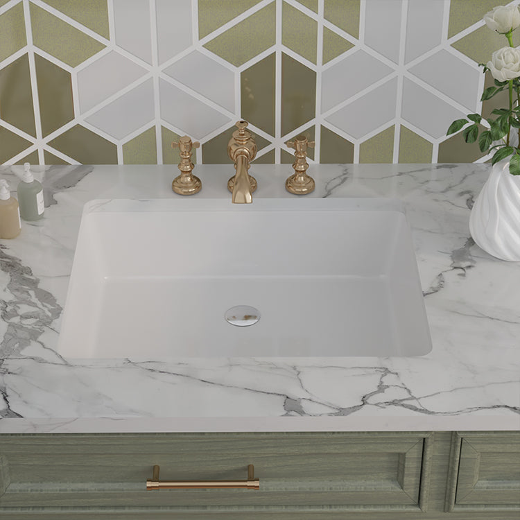 URSA 21" X 15" Rectangular Undermount Bathroom Sink, Overflow Hole With Multiple Colors