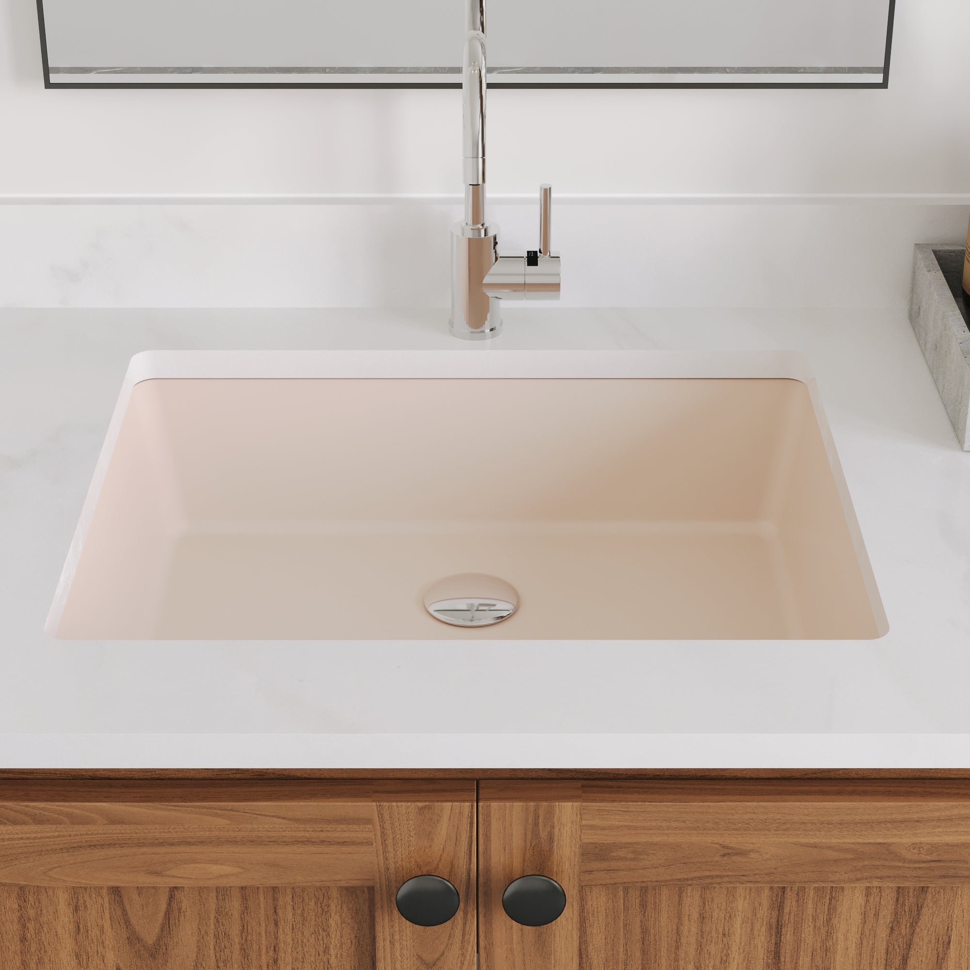 DeerValley Bath URSA 21" X 15" Rectangular Undermount Bathroom Sink, Overflow Hole With Multiple Colors Undermount Bathroom Sinks