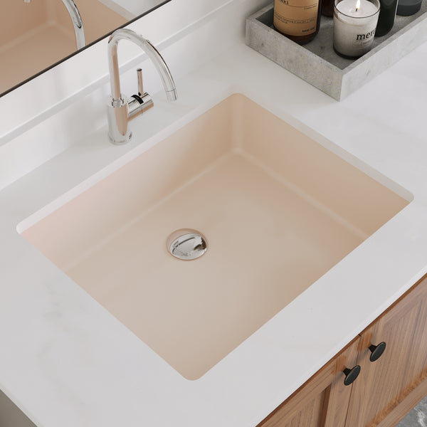 URSA 21" X 15" Rectangular Undermount Bathroom Sink, Overflow Hole With Multiple Colors