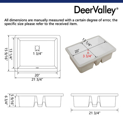 URSA 22" X 15.5" Rectangular Undermount Bathroom Sink, Overflow Hole