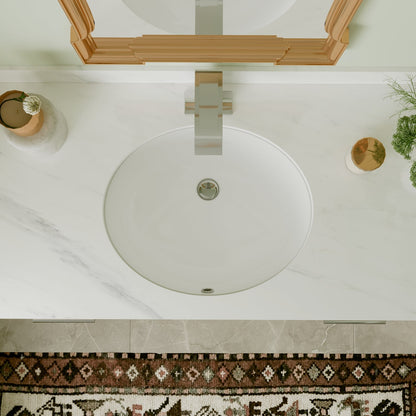 DeerValley Bath DeerValley DV-1U301 Liberty 16 1/2" X 13 3/8" Oval Vitreous China Undermount Bathroom Sink With Overflow Hole Undermount Sinks