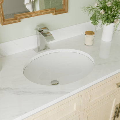 DeerValley Bath DeerValley DV-1U301 Liberty 16 1/2" X 13 3/8" Oval Vitreous China Undermount Bathroom Sink With Overflow Hole Undermount Sinks