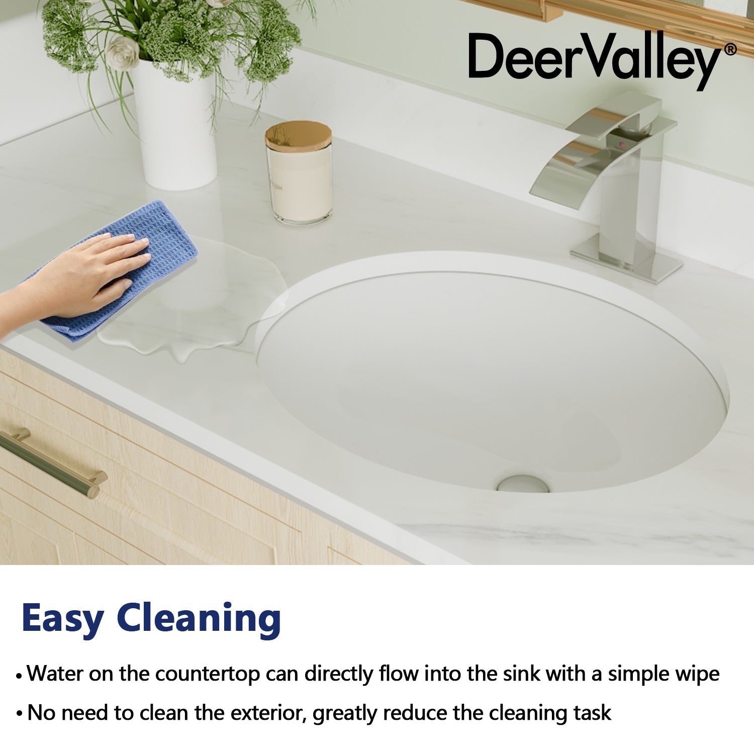 DeerValley Bath DeerValley DV-1U301 Liberty 16 1/2" X 13 3/8" Oval Vitreous China Undermount Bathroom Sink With Overflow Hole Undermount Sinks