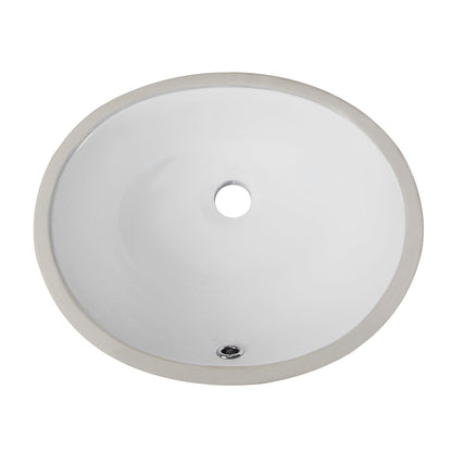 DeerValley Bath DeerValley DV-1U301 Liberty 16 1/2" X 13 3/8" Oval Vitreous China Undermount Bathroom Sink With Overflow Hole Undermount Sinks