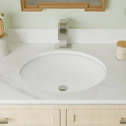 DeerValley Bath DeerValley DV-1U301 Liberty 16 1/2" X 13 3/8" Oval Vitreous China Undermount Bathroom Sink With Overflow Hole Undermount Sinks