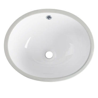 SYMMETRY 18" X 15" Oval Undermount Bathroom Sink, Overflow Hole With Multiple Colors