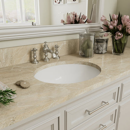 SYMMETRY 18" X 15" Oval Undermount Bathroom Sink, Overflow Hole With Multiple Colors