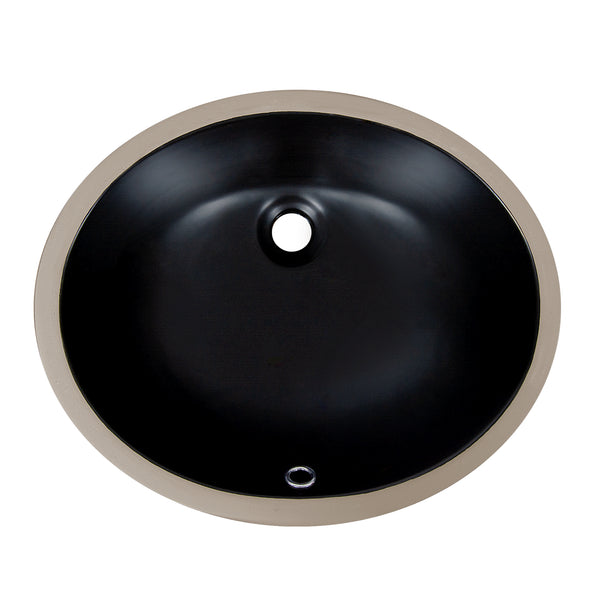 SYMMETRY 18" X 15" Oval Undermount Bathroom Sink, Overflow Hole With Multiple Colors