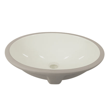 SYMMETRY 18" X 15" Oval Undermount Bathroom Sink, Overflow Hole With Multiple Colors