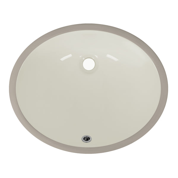 SYMMETRY 18" X 15" Oval Undermount Bathroom Sink, Overflow Hole With Multiple Colors