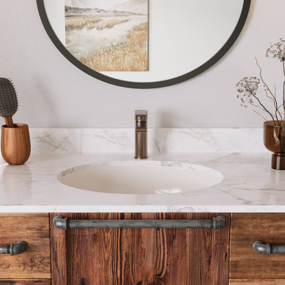 SYMMETRY 18" X 15" Oval Undermount Bathroom Sink, Overflow Hole With Multiple Colors