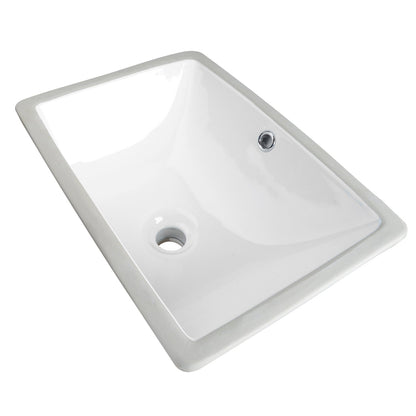 URSA 18" X 13" Rectangular Undermount Bathroom Sink, Overflow Hole With Multiple Colors