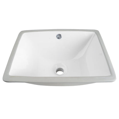 URSA 18" X 13" Rectangular Undermount Bathroom Sink, Overflow Hole With Multiple Colors