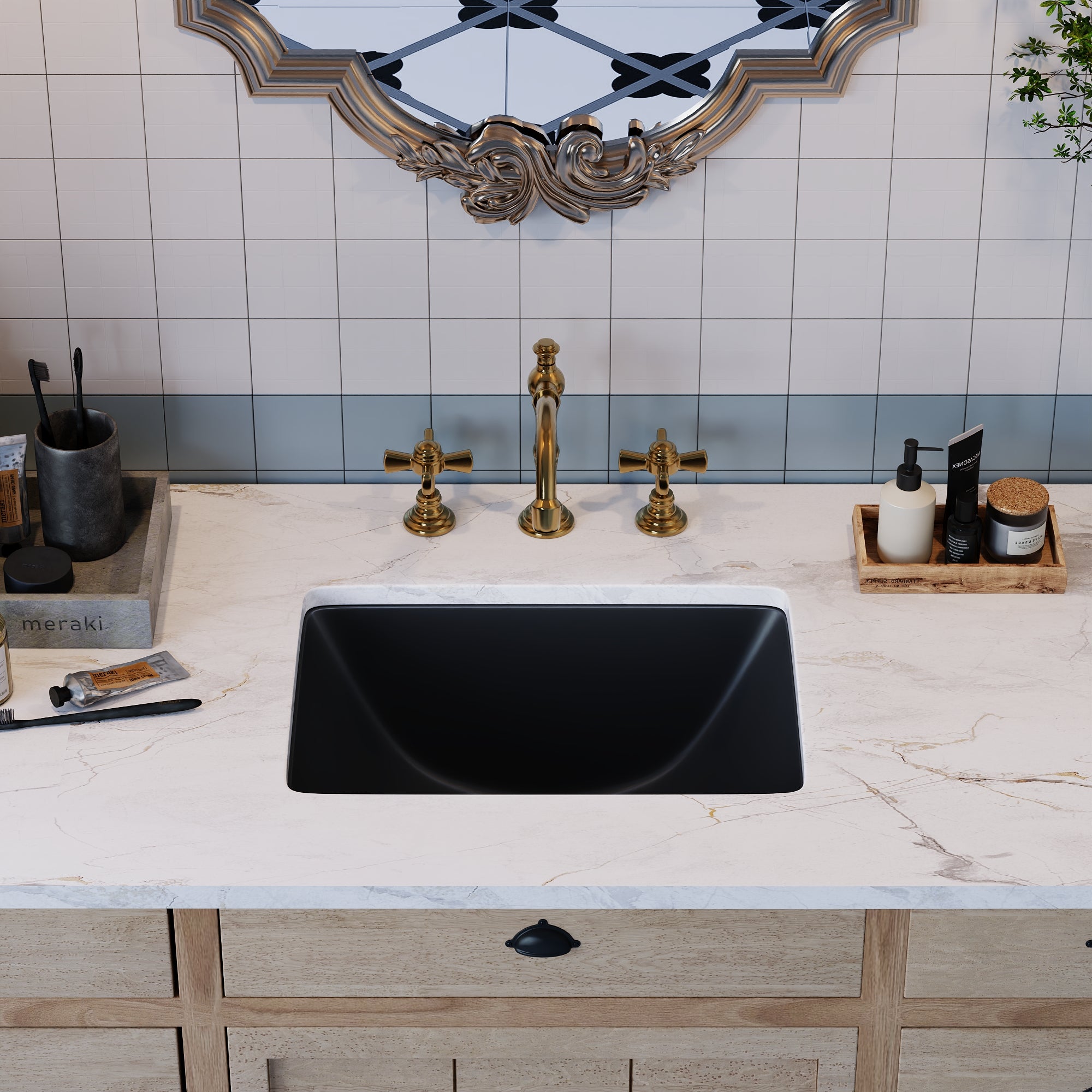 URSA 18" X 13" Rectangular Undermount Bathroom Sink, Overflow Hole With Multiple Colors