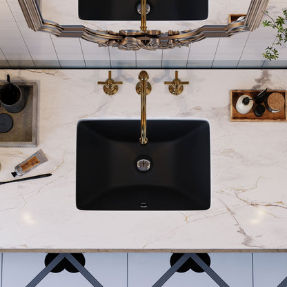 DeerValley Bath URSA 18" X 13" Rectangular Undermount Bathroom Sink, Overflow Hole With Multiple Colors Undermount Bathroom Sinks