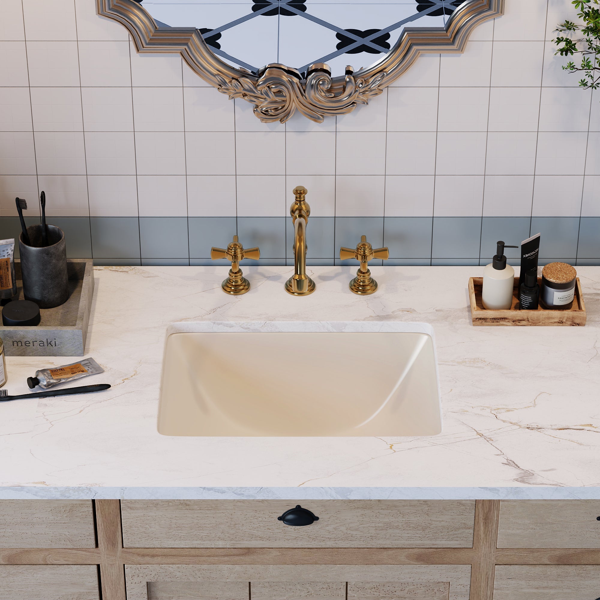 URSA 18" X 13" Rectangular Undermount Bathroom Sink, Overflow Hole With Multiple Colors