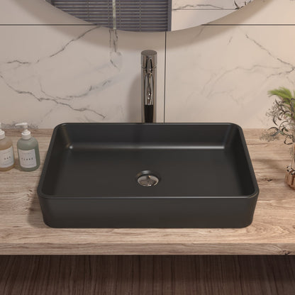 ALLY 15.75" Rectangular Vessel Bathroom Sink, Without Overflow With Multiple Colors