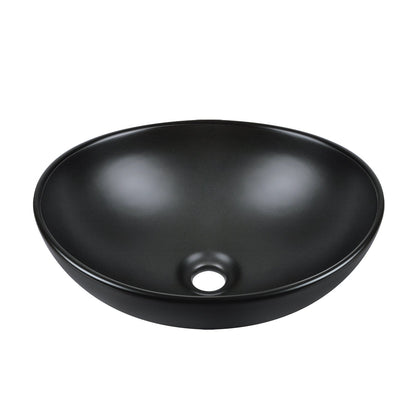 DeerValley Bath DeerValley DV-1V0011 Horizon Black Ceramic Glazed Oval Vessel Bathroom Sink Vessel sink