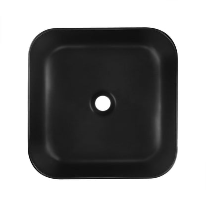DeerValley Bath DeerValley DV-1V0023 Ace Black Ceramic Square Vessel Handmade Bathroom Sink Vessel sink