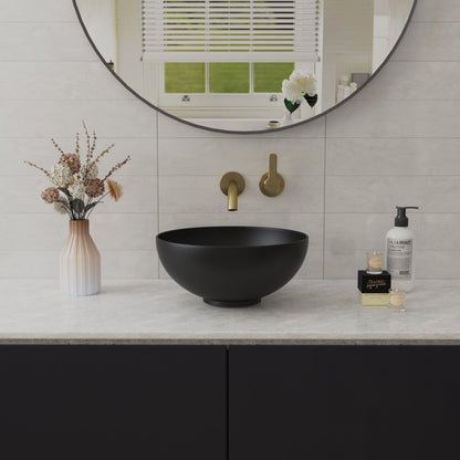 SYMMETRY 12.80" Round Vessel Bathroom Sink, Without Overflow With Multiple Colors