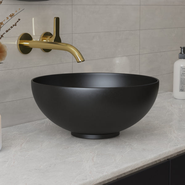 SYMMETRY 12.80" Round Vessel Bathroom Sink, Without Overflow With Multiple Colors