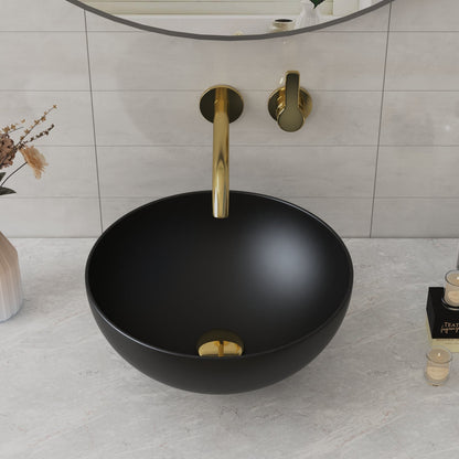 SYMMETRY 12.80" Round Vessel Bathroom Sink, Without Overflow With Multiple Colors