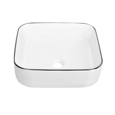 Deervalley DV-1V0033 15" Square Vessel Bathroom Sink, Without Overflow