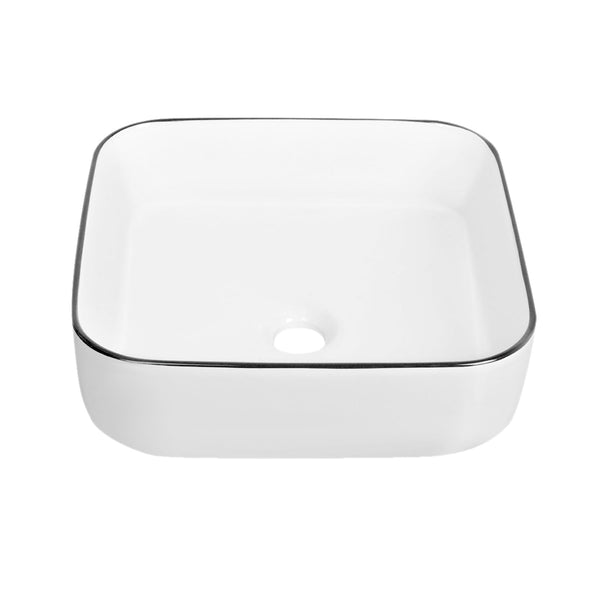 DeerValley DV-1V0033 Ace 15'' White Ceramic Square Vessel Bathroom Sink