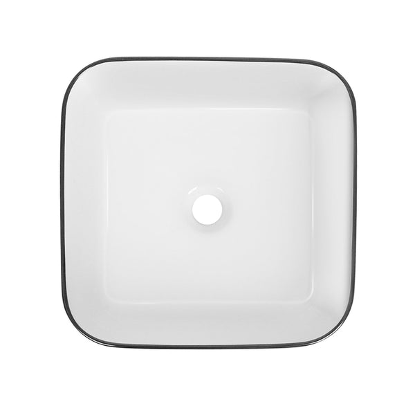 DeerValley DV-1V0033 Ace 15'' White Ceramic Square Vessel Bathroom Sink