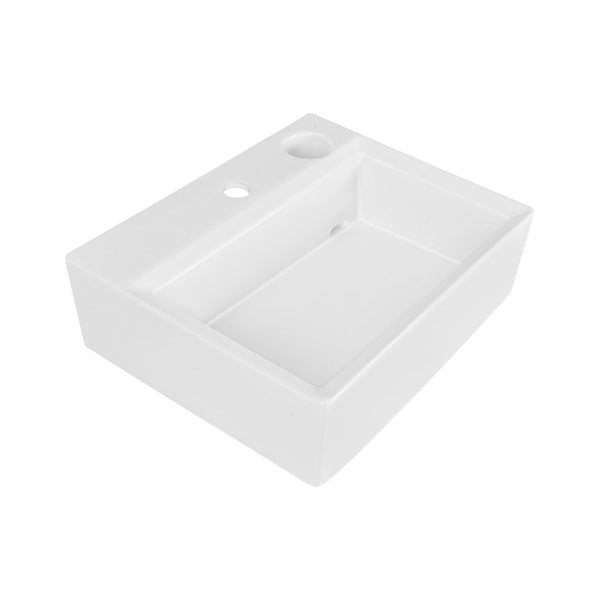 APEX 17" Rectangular Vessel Bathroom Sink, With Hidden Drainage