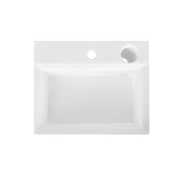 APEX 17" Rectangular Vessel Bathroom Sink, With Hidden Drainage