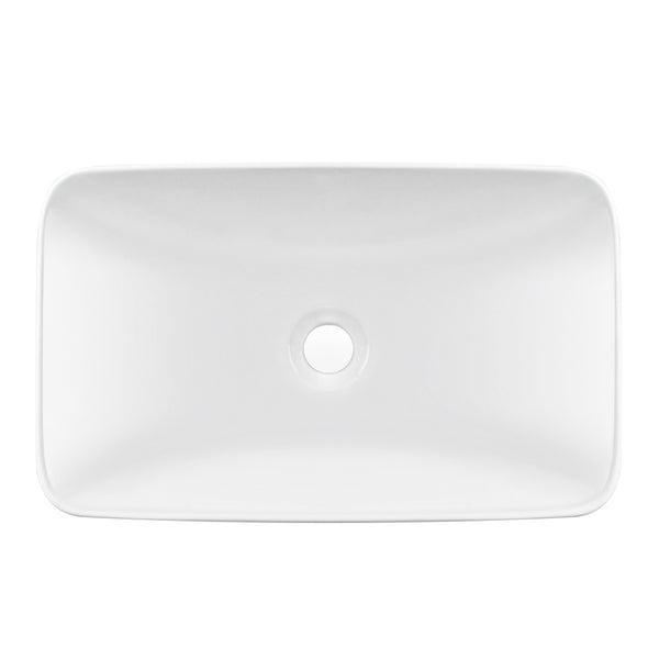 DeerValley DV-1V0047 Ally 12'' White Ceramic Rectangular Vessel Bathroom Sink