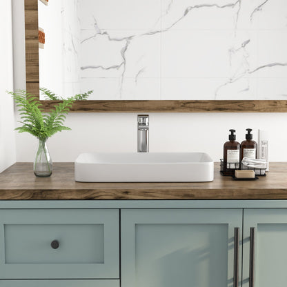 ALLY 12"/16" Rectangular Drop-in Bathroom Sink With Multiple Colors, Scratch-Resistant Ceramic