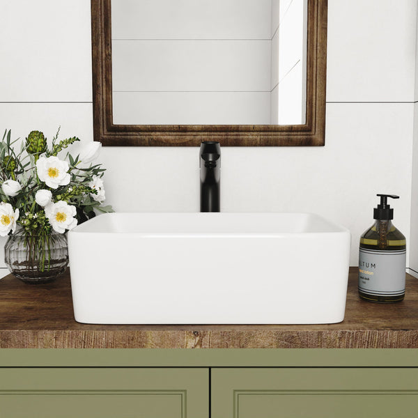 LIBERTY 12" Rectangular Vessel Bathroom Sink, Without Overflow