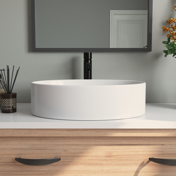 DeerValley DV-1V0049 14'' White Ceramic Oval Vessel Bathroom Sink