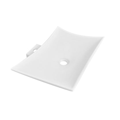 PRISM 22.64" Rectangular Vessel Bathroom Sink, Without Overflow