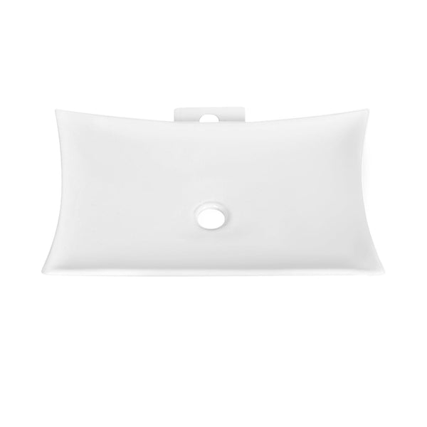 DeerValley DV-1V0050 Prism White Ceramic Rectangular Vessel Bathroom Sink
