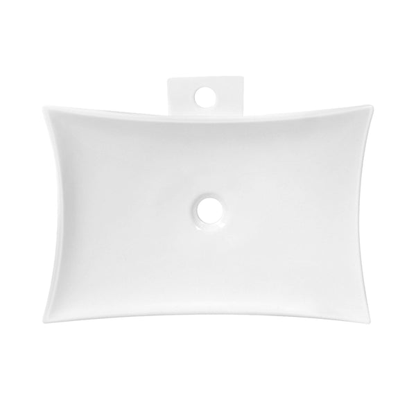 DeerValley DV-1V0050 Prism White Ceramic Rectangular Vessel Bathroom Sink