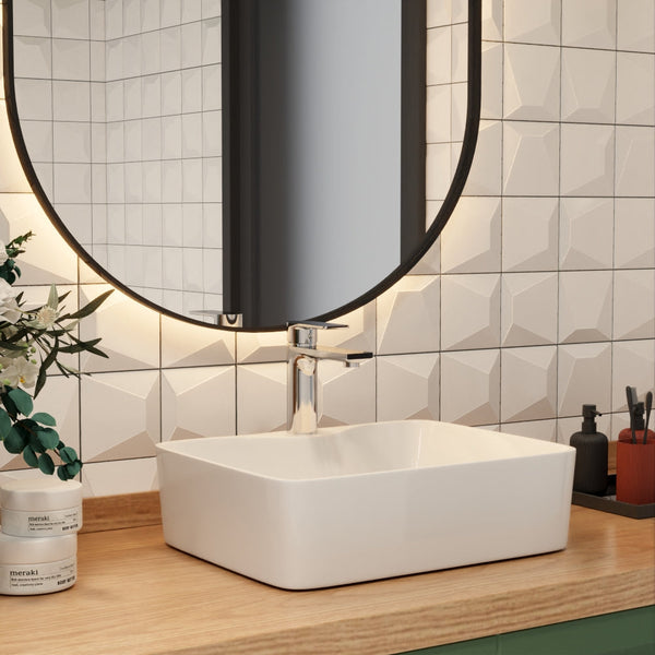 DV-1V031/0088 Ally 19" Rectangular Vessel Bathroom Sink with Multi Types, Without Overflow