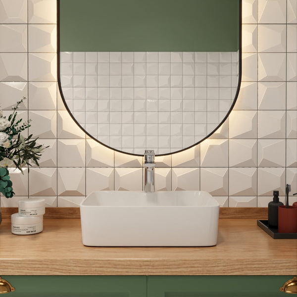DV-1V031/0088 Ally 19" Rectangular Vessel Bathroom Sink with Multi Types, Without Overflow