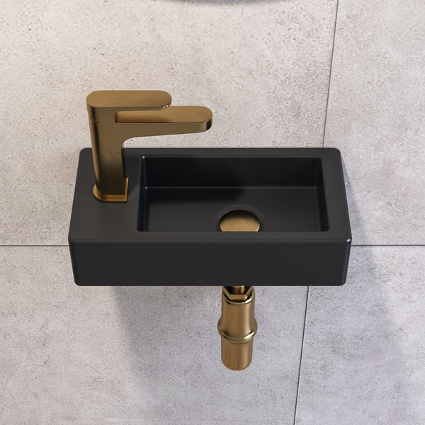 DeerValley Bath LIBERTY 14" Rectangular Wall-Mount Bathroom Sink, Space-Saving With Multiple Colors Wall Mounted Bathroom Sink