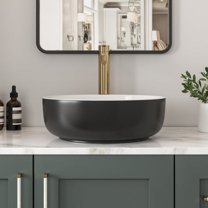 SYMMETRY 16" Round Vessel Bathroom Sink, Without Overflow With Multiple Colors