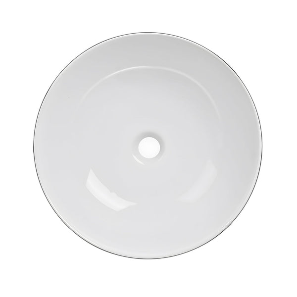 DeerValley Symmetry 16'' White Ceramic Circular Vessel Bathroom Sink DV-1V0030/0092