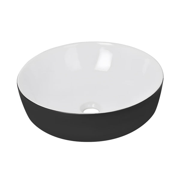 DeerValley Symmetry 16'' White Ceramic Circular Vessel Bathroom Sink DV-1V0030/0092