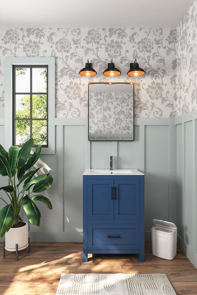 24" Rectangular Vanity Top Sink, Single Faucet Hole