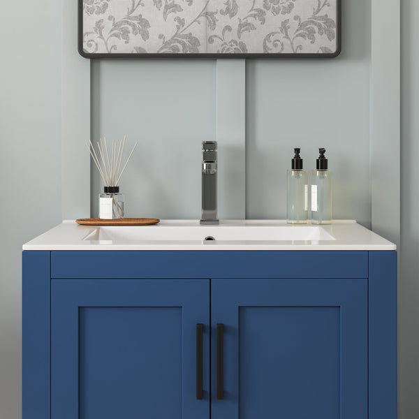 DV-1V0096 24" Rectangular Vanity Top Sink, Single Faucet Hole