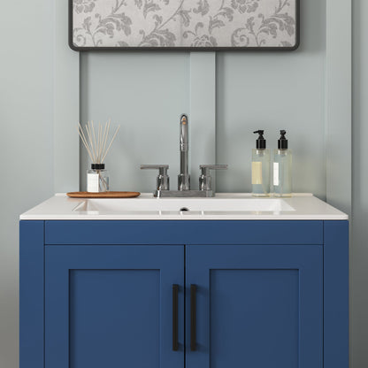 24" Rectangular Vanity Top Sink, Three Faucet Holes