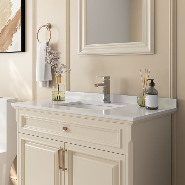 35" Rectangular Vanity Top Sink, Oversized countertop