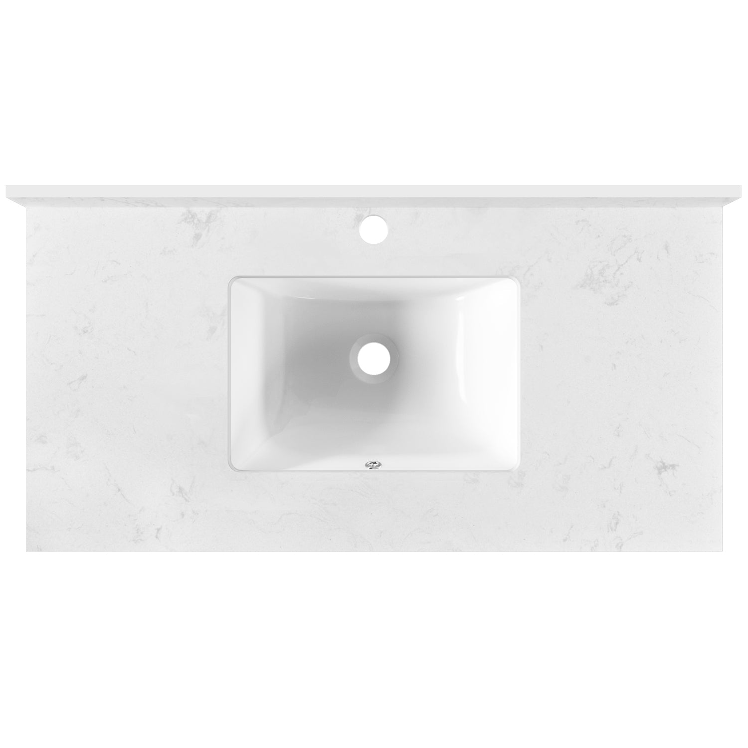 35" Rectangular Vanity Top Sink, Oversized countertop